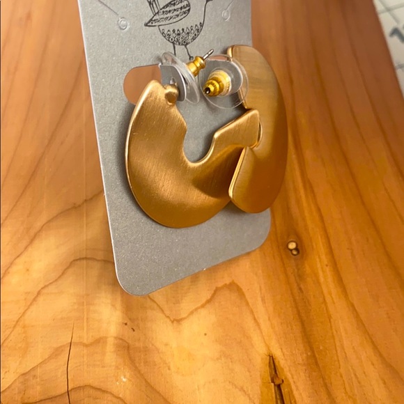 Copper retro thick hoop earrings - Picture 3 of 3